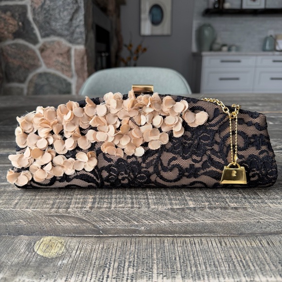 Jeanne Lottie Handbags - Jeanne Lottie 3D Flower and Lace Evening Bag